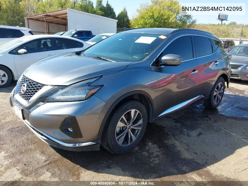 5N1AZ2BS4MC142095 2021 Nissan Murano Sv Intelligent Awd