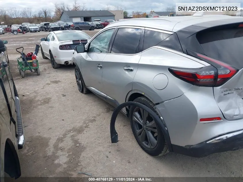 2021 Nissan Murano Platinum Intelligent Awd VIN: 5N1AZ2DSXMC121023 Lot: 40768129