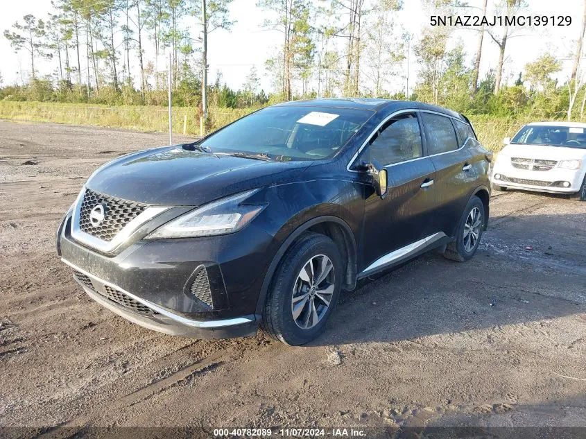 2021 Nissan Murano S Fwd VIN: 5N1AZ2AJ1MC139129 Lot: 40782089