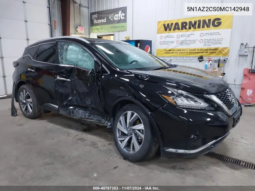 2021 Nissan Murano Sl Intelligent Awd VIN: 5N1AZ2CS0MC142948 Lot: 40787353