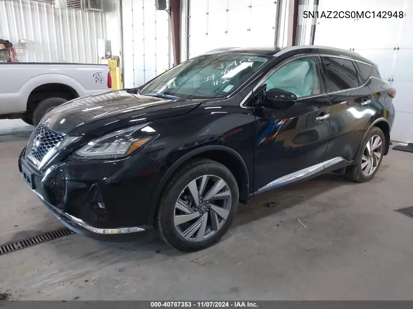 2021 Nissan Murano Sl Intelligent Awd VIN: 5N1AZ2CS0MC142948 Lot: 40787353