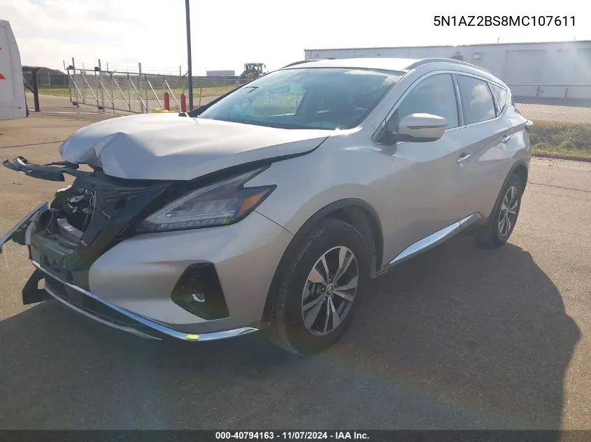 2021 Nissan Murano Sv Intelligent Awd VIN: 5N1AZ2BS8MC107611 Lot: 40794163