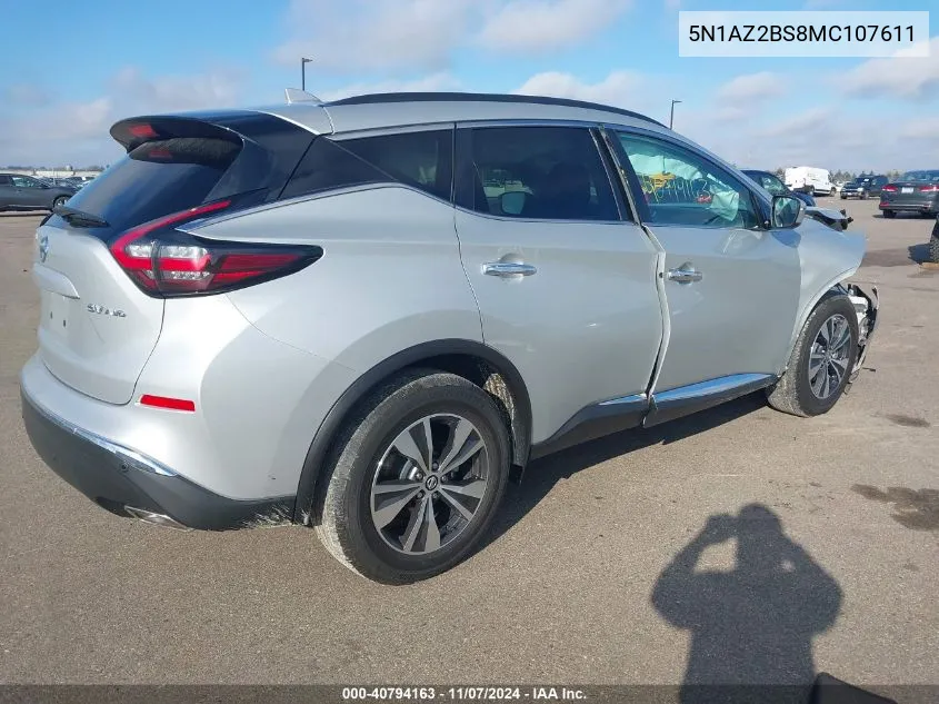 2021 Nissan Murano Sv Intelligent Awd VIN: 5N1AZ2BS8MC107611 Lot: 40794163