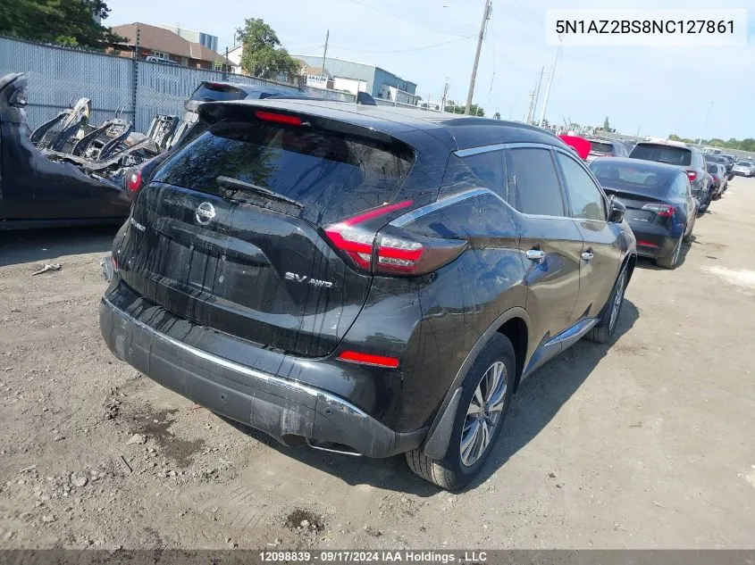 2022 Nissan Murano VIN: 5N1AZ2BS8NC127861 Lot: 12098839