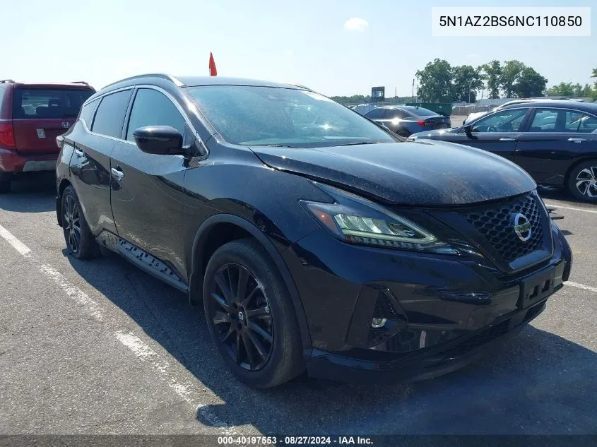 5N1AZ2BS6NC110850 2022 Nissan Murano Sv Intelligent Awd