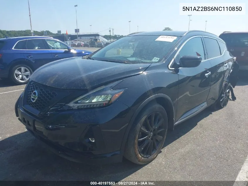 5N1AZ2BS6NC110850 2022 Nissan Murano Sv Intelligent Awd