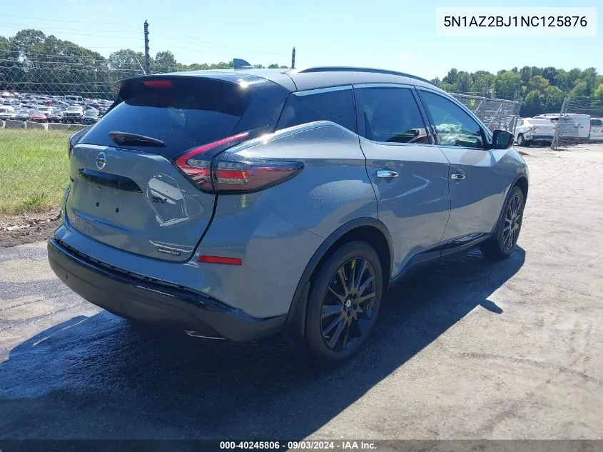 2022 Nissan Murano Sv Fwd VIN: 5N1AZ2BJ1NC125876 Lot: 40245806