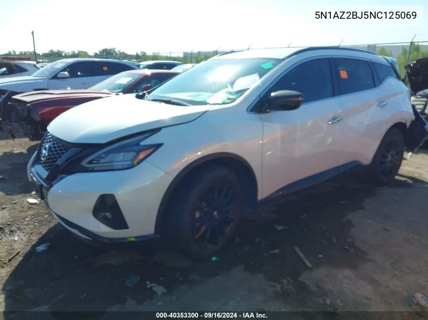 2022 Nissan Murano Sv VIN: 5N1AZ2BJ5NC125069 Lot: 40353300