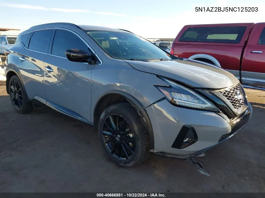 2022 Nissan Murano Sv Fwd VIN: 5N1AZ2BJ5NC125203 Lot: 40666951