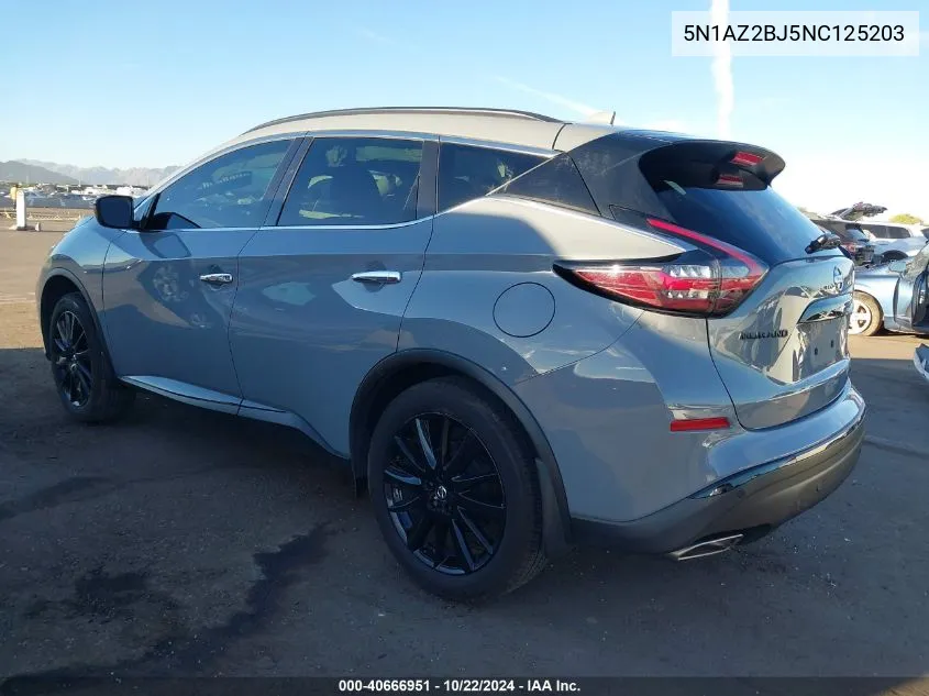 2022 Nissan Murano Sv Fwd VIN: 5N1AZ2BJ5NC125203 Lot: 40666951