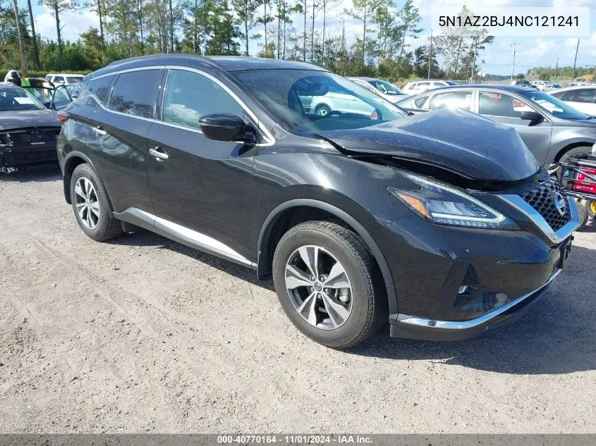 2022 Nissan Murano Sv Fwd VIN: 5N1AZ2BJ4NC121241 Lot: 40770184