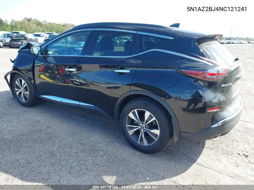 2022 Nissan Murano Sv Fwd VIN: 5N1AZ2BJ4NC121241 Lot: 40770184