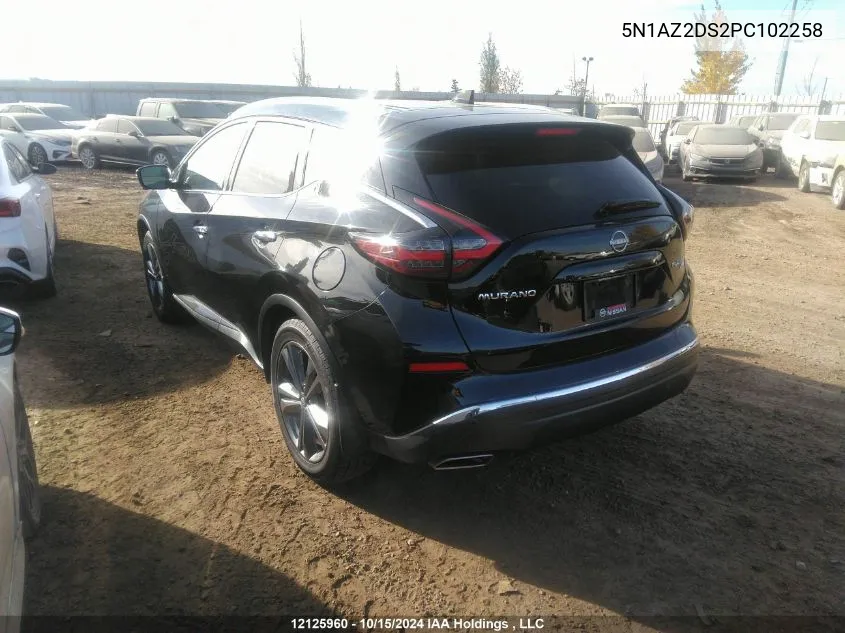 2023 Nissan Murano VIN: 5N1AZ2DS2PC102258 Lot: 12125960