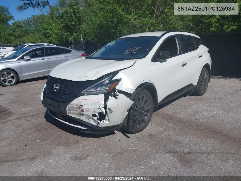 2023 Nissan Murano Sv Fwd VIN: 5N1AZ2BJ1PC126934 Lot: 39298035