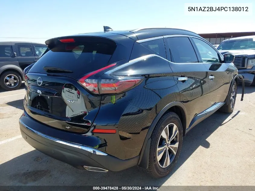 5N1AZ2BJ4PC138012 2023 Nissan Murano Sv Fwd