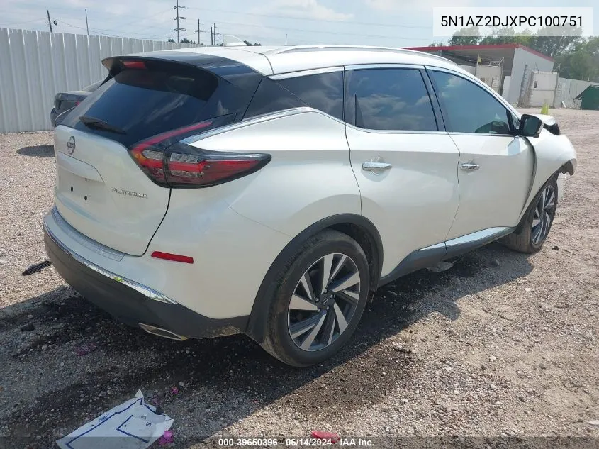 2023 Nissan Murano Platinum Fwd VIN: 5N1AZ2DJXPC100751 Lot: 39650396