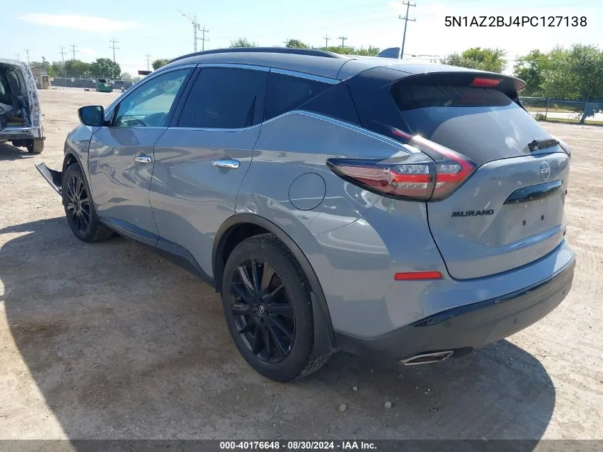 2023 Nissan Murano Sv Fwd VIN: 5N1AZ2BJ4PC127138 Lot: 40176648