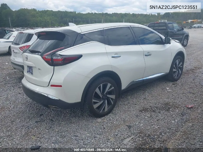 2023 Nissan Murano Sl Fwd VIN: 5N1AZ2CJ5PC123551 Lot: 40370840