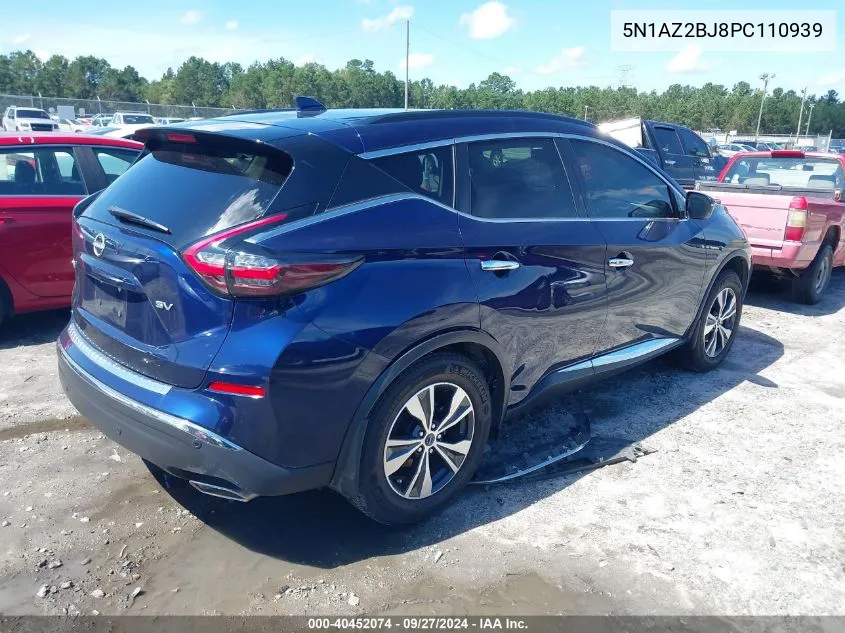 2023 Nissan Murano Sv Fwd VIN: 5N1AZ2BJ8PC110939 Lot: 40452074