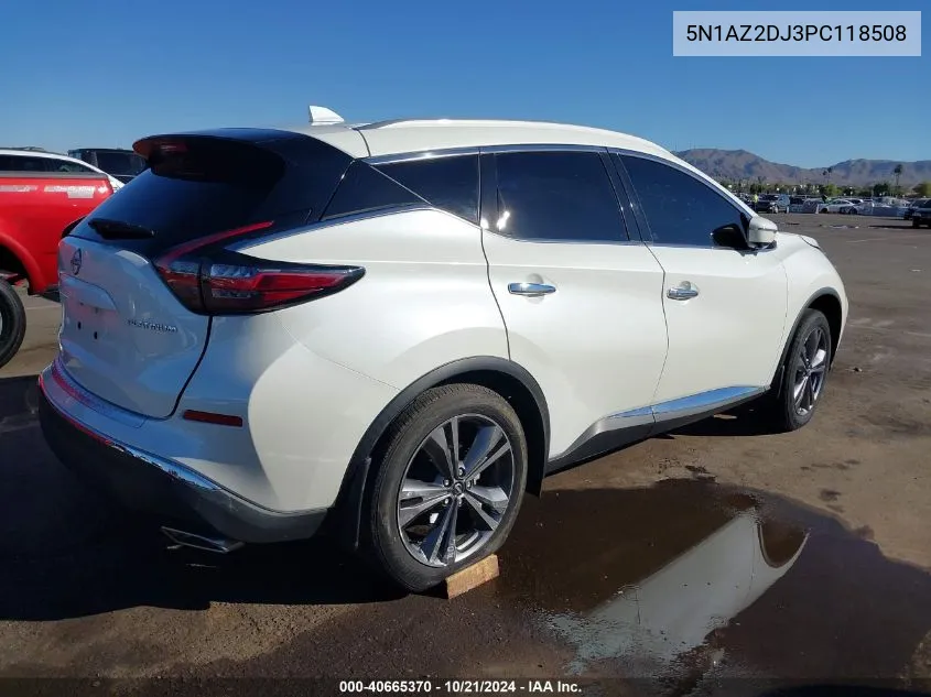 2023 Nissan Murano Platinum Fwd VIN: 5N1AZ2DJ3PC118508 Lot: 40665370