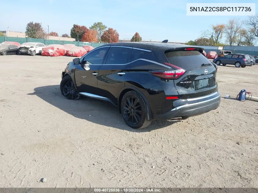 2023 Nissan Murano Sl Intelligent Awd VIN: 5N1AZ2CS8PC117736 Lot: 40725036