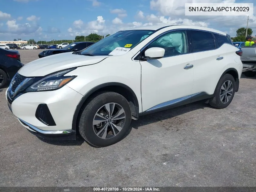 2023 Nissan Murano S Fwd VIN: 5N1AZ2AJ6PC142029 Lot: 40728708