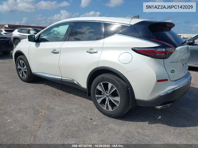 2023 Nissan Murano S Fwd VIN: 5N1AZ2AJ6PC142029 Lot: 40728708