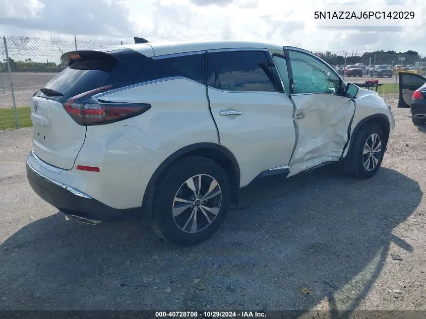 2023 Nissan Murano S Fwd VIN: 5N1AZ2AJ6PC142029 Lot: 40728708