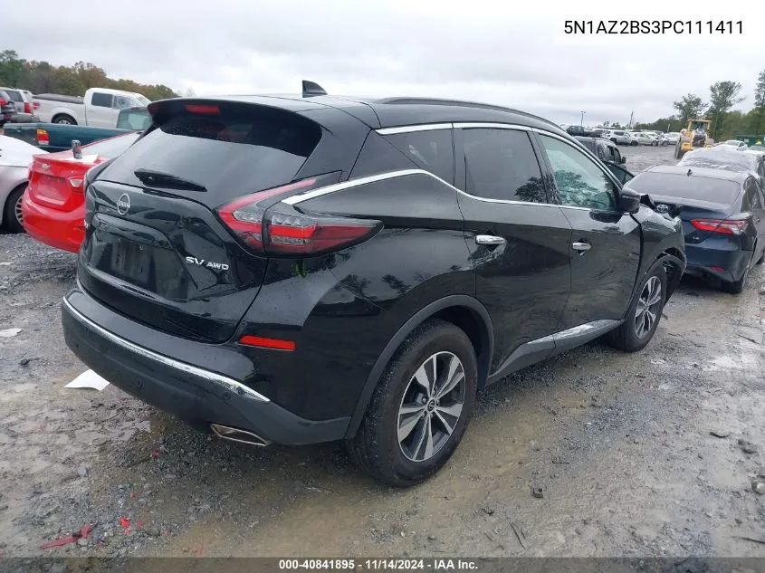 2023 Nissan Murano Sv Intelligent Awd VIN: 5N1AZ2BS3PC111411 Lot: 40841895