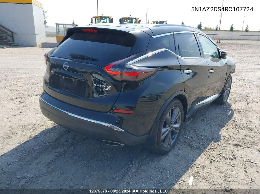 5N1AZ2DS4RC107724 2024 Nissan Murano Platinum