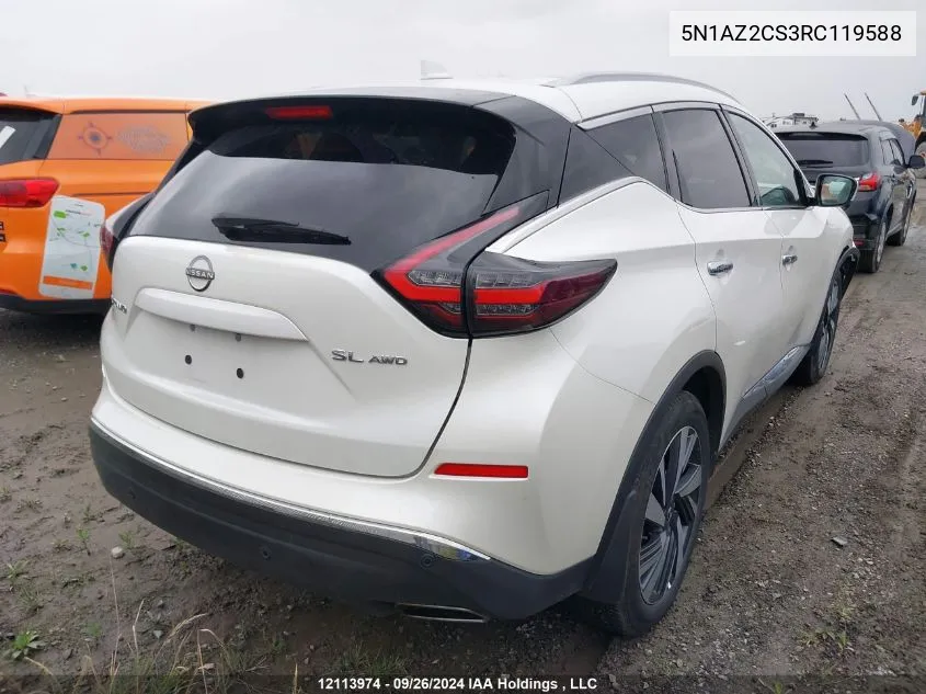 2024 Nissan Murano VIN: 5N1AZ2CS3RC119588 Lot: 12113974