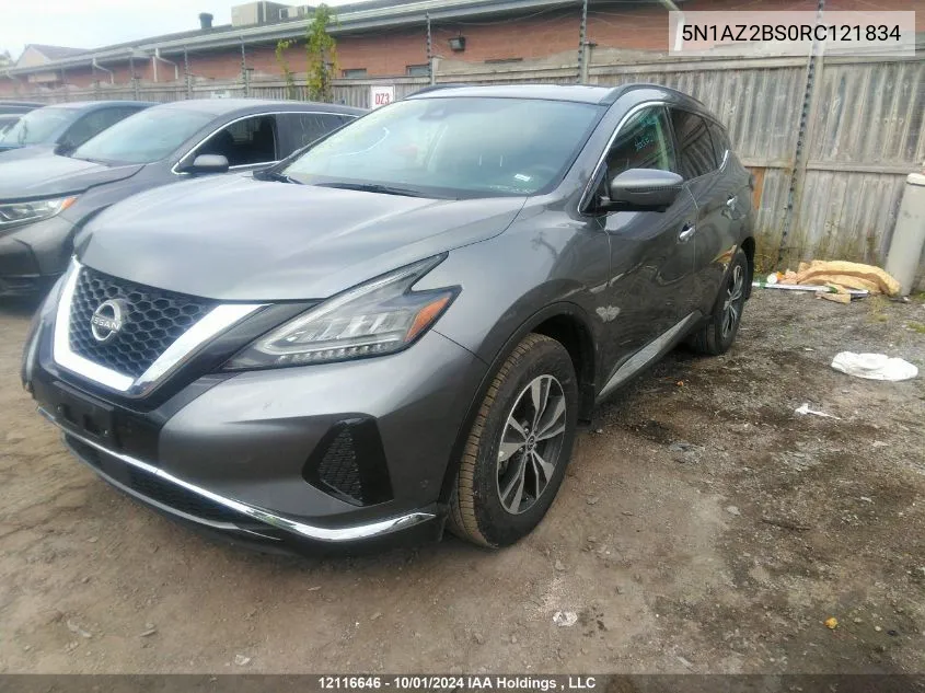 5N1AZ2BS0RC121834 2024 Nissan Murano Sv