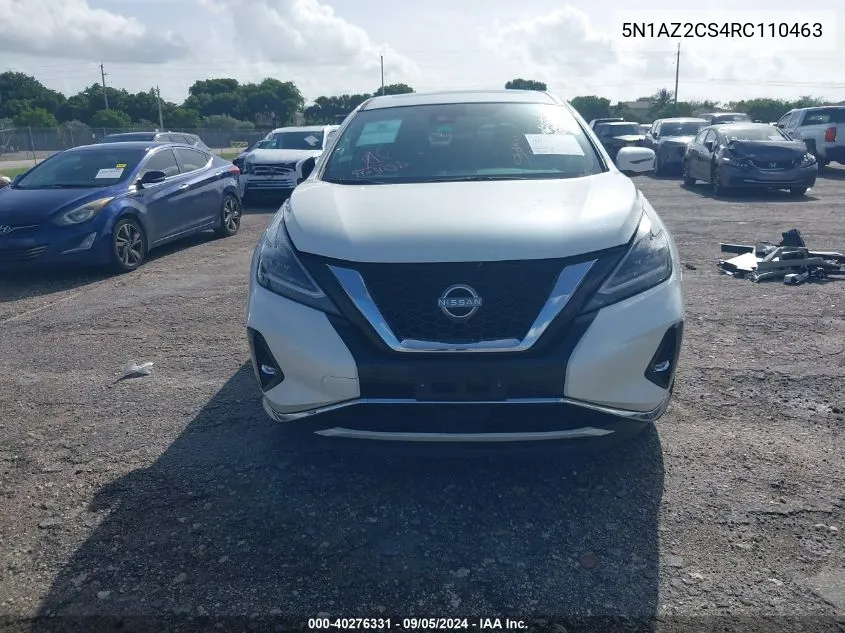 2024 Nissan Murano Sl VIN: 5N1AZ2CS4RC110463 Lot: 40276331