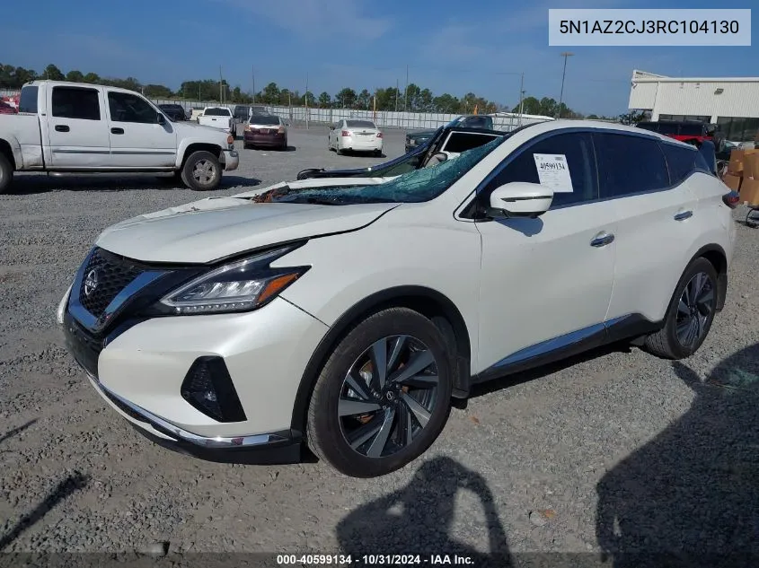 2024 Nissan Murano Sl Fwd VIN: 5N1AZ2CJ3RC104130 Lot: 40599134