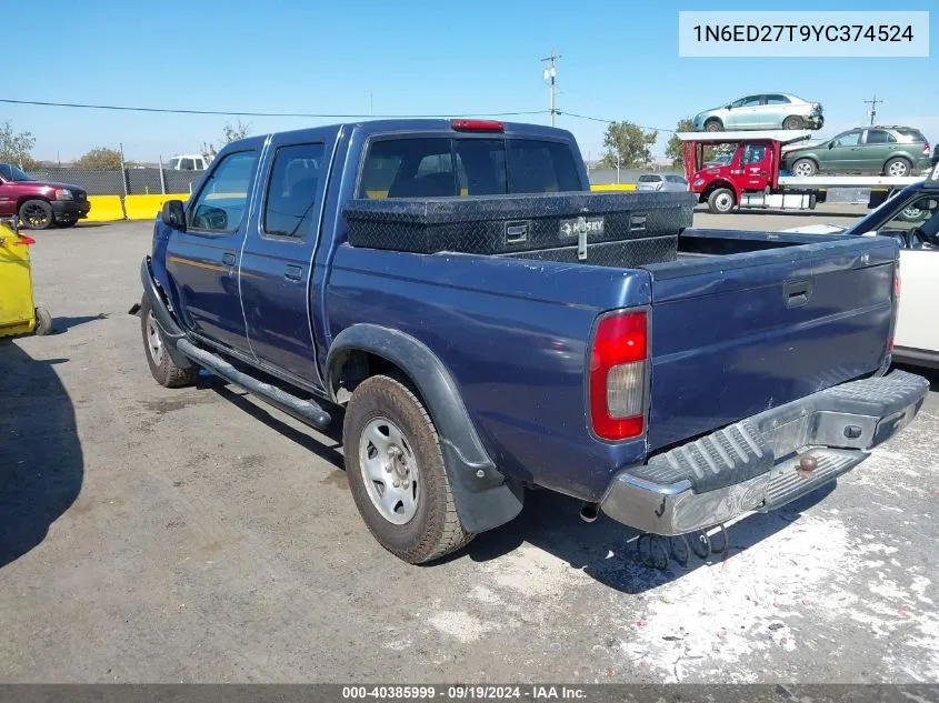 2000 Nissan Frontier Se-V6/Xe-V6 VIN: 1N6ED27T9YC374524 Lot: 40385999