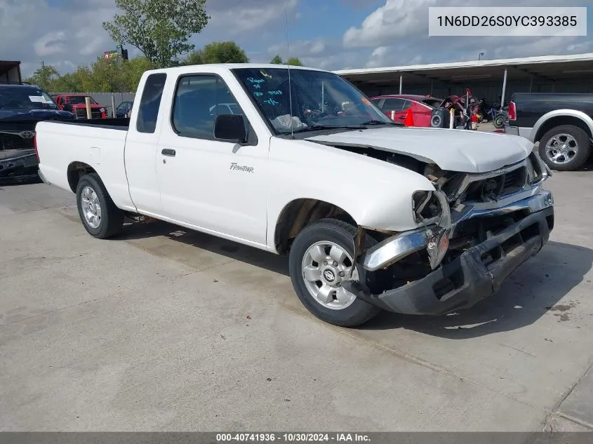 2000 Nissan Frontier Xe VIN: 1N6DD26S0YC393385 Lot: 40741936