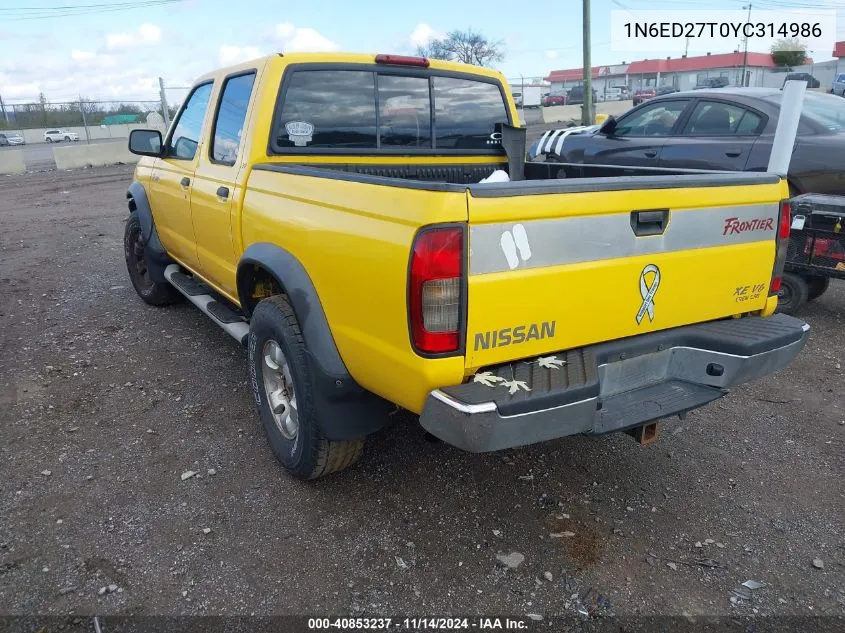 1N6ED27T0YC314986 2000 Nissan Frontier Se/Se-V6/Xe-V6