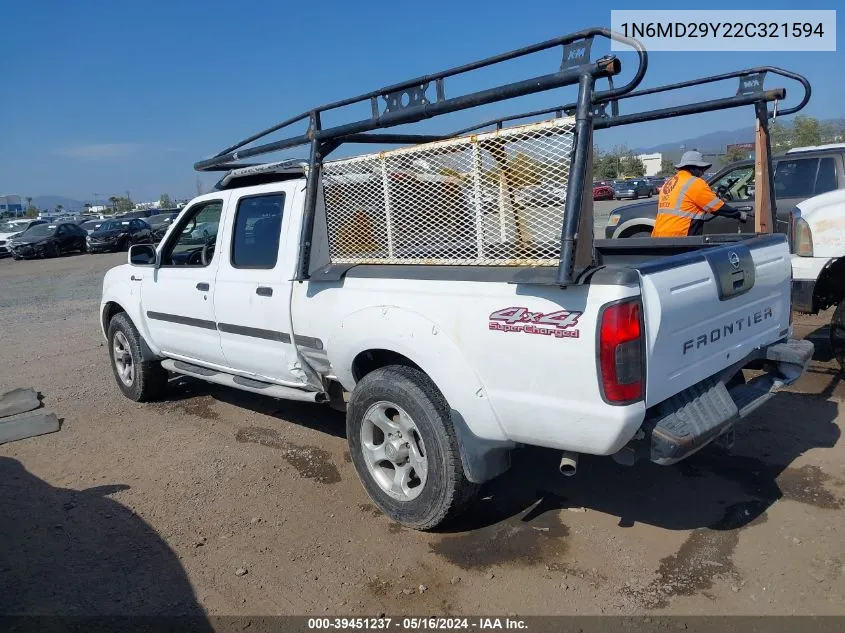 2002 Nissan Frontier Sc-V6 VIN: 1N6MD29Y22C321594 Lot: 39451237