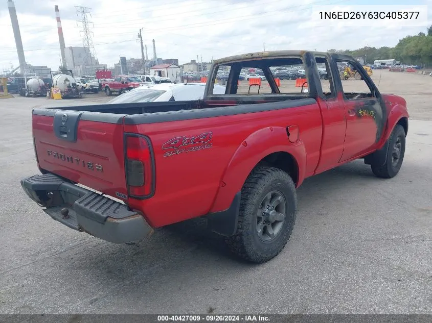 2003 Nissan Frontier King Cab Xe/King Cab Se VIN: 1N6ED26Y63C405377 Lot: 40427009