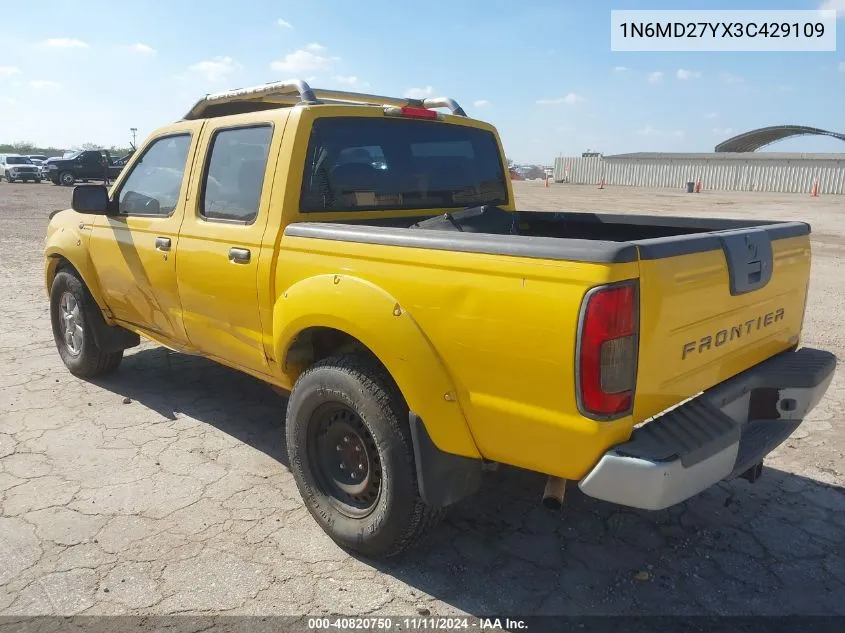 2003 Nissan Frontier Crew Cab Sc VIN: 1N6MD27YX3C429109 Lot: 40820750