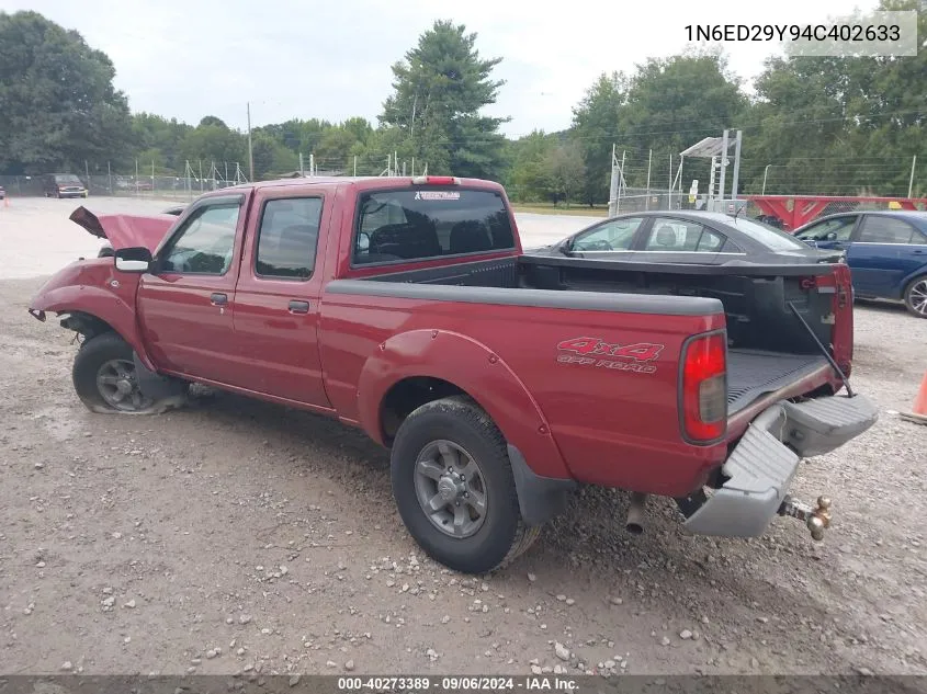 2004 Nissan Frontier Crew Cab Xe V6 VIN: 1N6ED29Y94C402633 Lot: 40273389