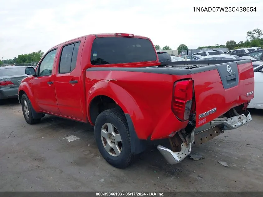 2005 Nissan Frontier Se VIN: 1N6AD07W25C438654 Lot: 39346193