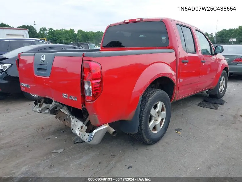 2005 Nissan Frontier Se VIN: 1N6AD07W25C438654 Lot: 39346193