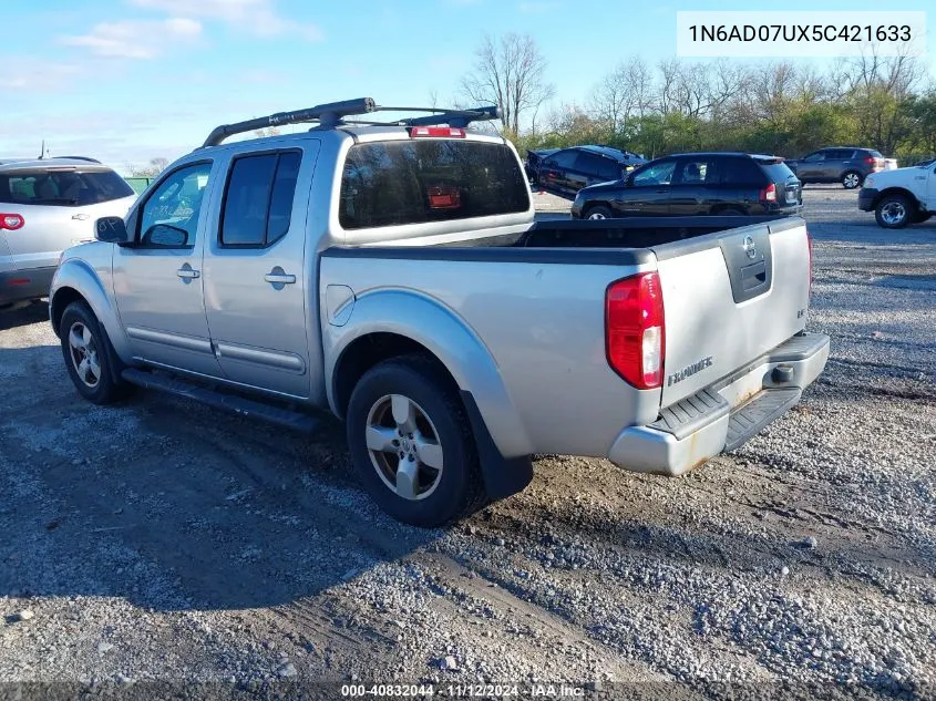 2005 Nissan Frontier Le VIN: 1N6AD07UX5C421633 Lot: 40832044