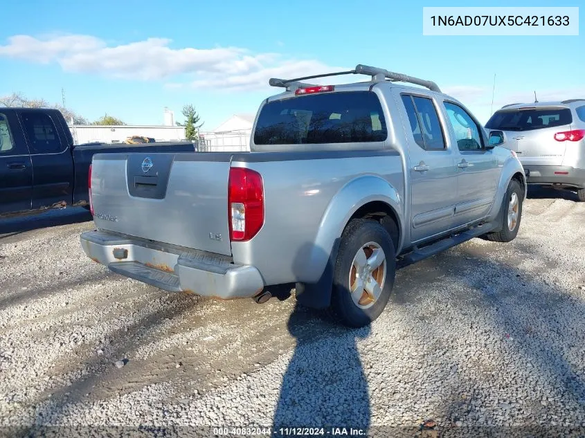 2005 Nissan Frontier Le VIN: 1N6AD07UX5C421633 Lot: 40832044