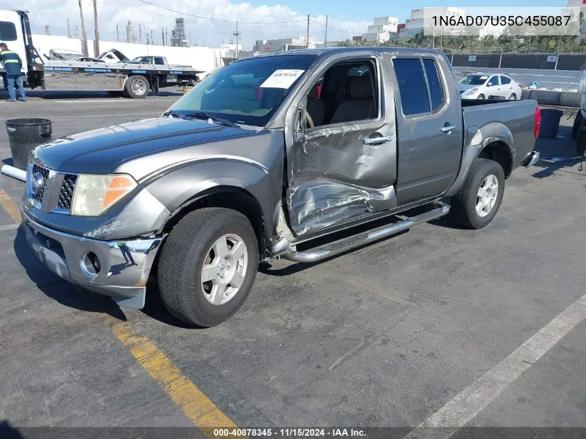 2005 Nissan Frontier Se VIN: 1N6AD07U35C455087 Lot: 40878345