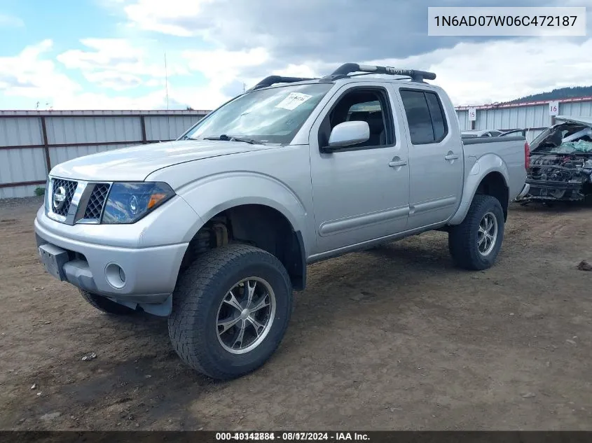 2006 Nissan Frontier Le VIN: 1N6AD07W06C472187 Lot: 40142884