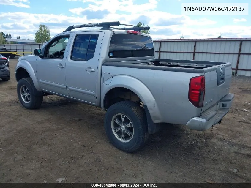 2006 Nissan Frontier Le VIN: 1N6AD07W06C472187 Lot: 40142884