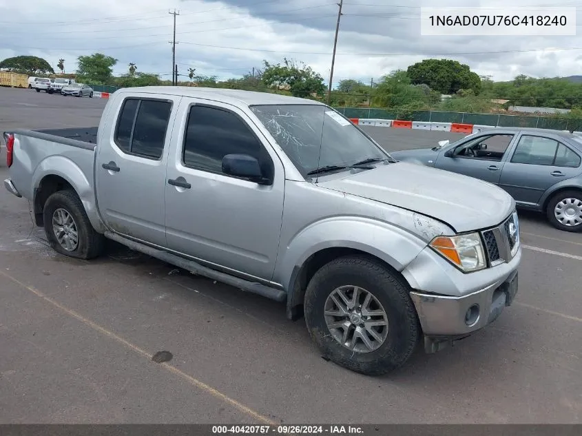 2006 Nissan Frontier Se VIN: 1N6AD07U76C418240 Lot: 40420757