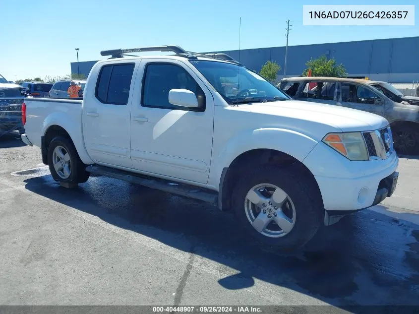 2006 Nissan Frontier Le VIN: 1N6AD07U26C426357 Lot: 40448907